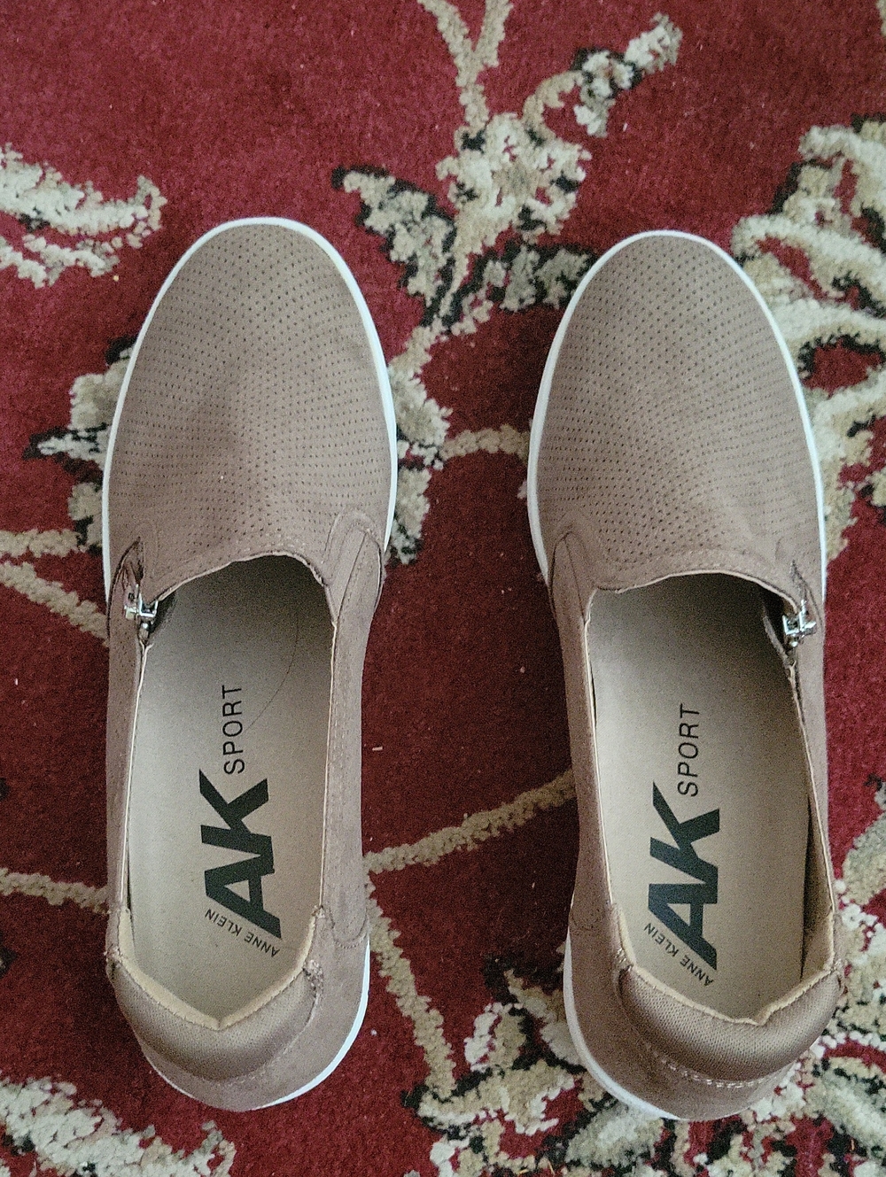 Anne Klein Taupe Slip-On Athletic Sneakers